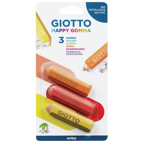 фото Giotto набор ластиков happy gomma 3 шт. (24100 )