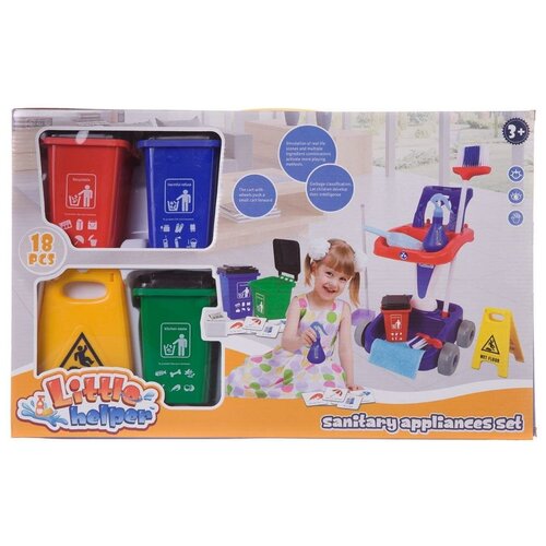 фото Игровой набор junfa генеральная уборка тележка и 11 предметов junfa toys