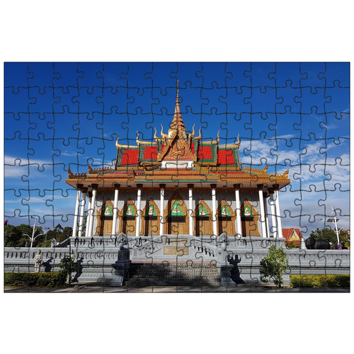 фото Магнитный пазл 27x18см."храм, камбоджийский, смартфон фотография" на холодильник lotsprints