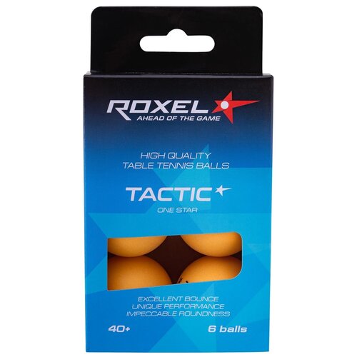 фото Мяч для настольного тенниса roxel tactic 1* оранжевый, 6 шт. (1123668)