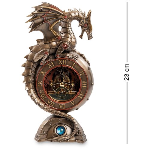 фото Ws-910 статуэтка-часы в стиле стимпанк "дракон" veronese