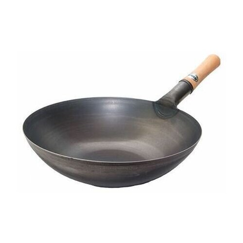 фото Вок (wok) сковорода wolmex с деревянной ручкой круглое дно 34 см