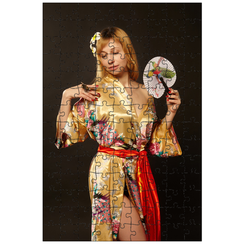 фото Магнитный пазл 27x18см."кимоно, девушка, восточный стиль" на холодильник lotsprints