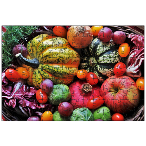 фото Магнитный пазл 27x18см."корзина, овощи, осень" на холодильник lotsprints