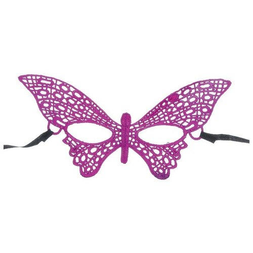 фото Карнавальная маска «бабочка», ажур, цвет фуксия mikimarket