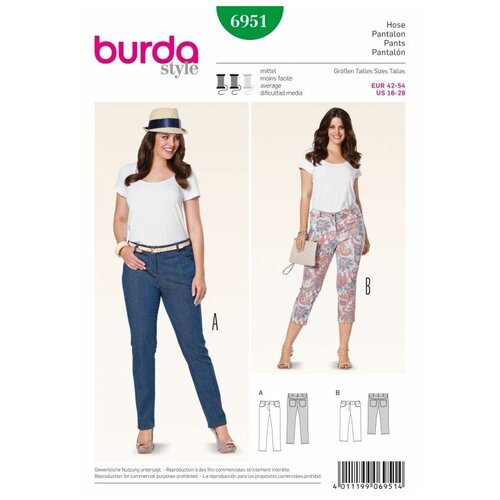 фото Выкройка burda 6951-брюки