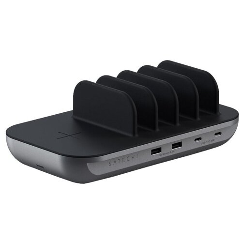 фото Беспроводное зарядное устройство satechi dock5 multi-device charging station, серый космос