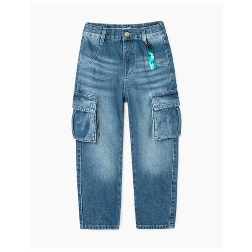 фото Джинсы straight с карманами-карго для мальчика gloria jeans