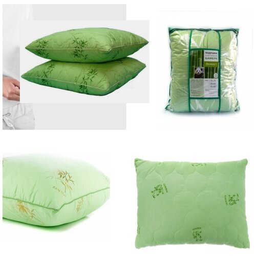 фото Стеганная подушка растекс бамбуковая 50х70 (зеленый) daprivet