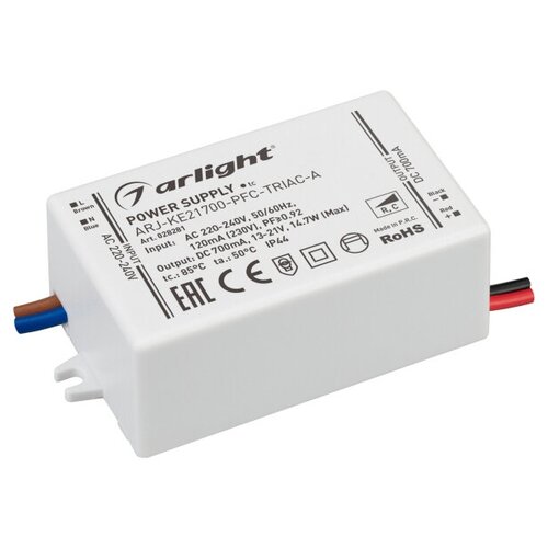 фото Блок питания arj-ke21700-pfc-triac-a (15w, 700ma) (arlight, ip44 пластик, 5 лет)