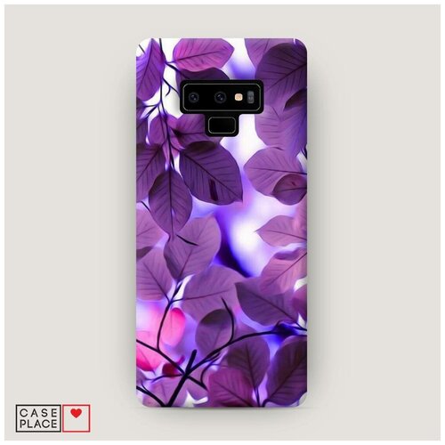 фото Чехол пластиковый samsung galaxy note 9 сиреневые листики case place