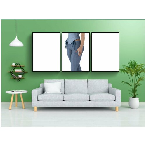 фото Модульный постер "джинсы, женщина, леди" 180x90 см. из 3х частей в тубусе, без рамки lotsprints