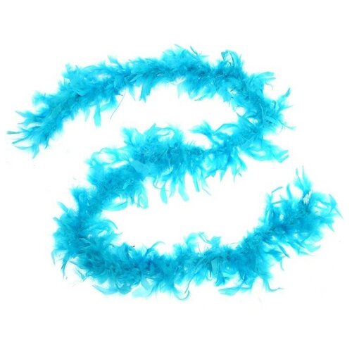 фото Карнавальный шарф- перо, 180 см, цвет голубой qwen