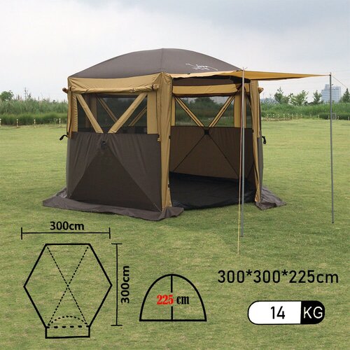 фото Шестиугольный тент шатер с полом mircamping 2905s беседка для мероприятий туризма пикника и кемпинга