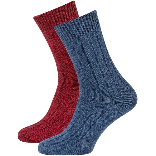 фото Носки унисекс norfolk socks, 2 пары, классические, быстросохнущие, износостойкие, усиленная пятка, вязаные, размер 35-38, серый, синий