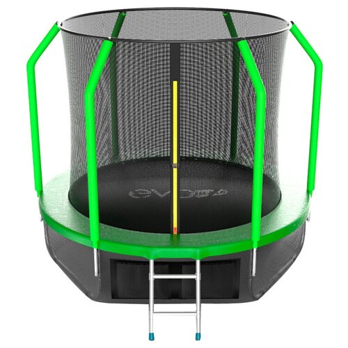 фото Evo jump cosmo 8ft (green) + lower net. батут с внутренней сеткой и лестницей, диаметр 8ft (зеленый) + нижняя сеть