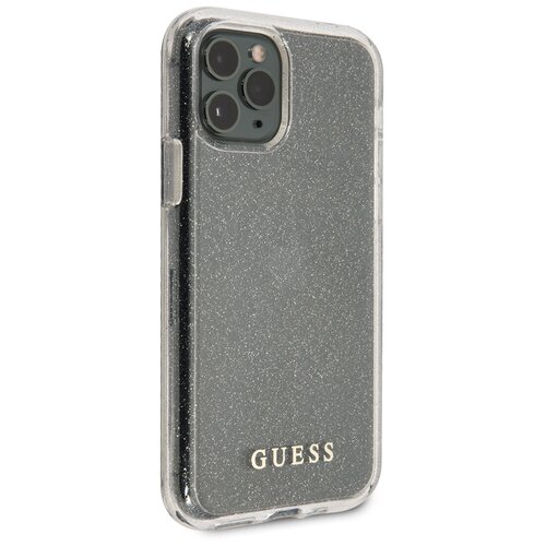 фото Чехол guess для iphone для iphone 11 pro max transparent glitter hard pc/tpu silver