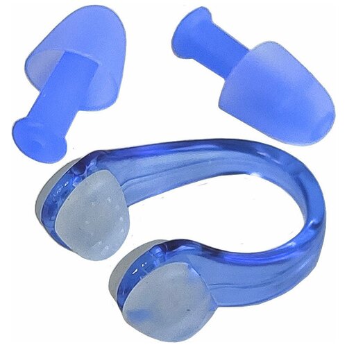 фото C33422-1 комплект для плавания беруши и зажим для носа (синий) smart athletics
