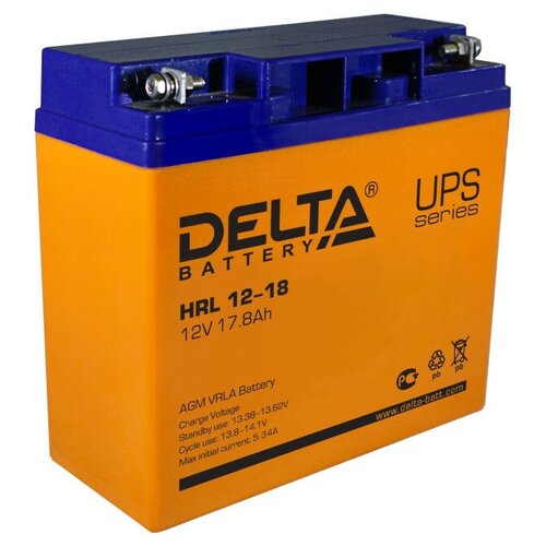 фото Аккумулятор delta hrl 12-18 delta battery