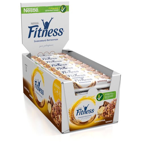 фото Злаковый батончик nestle fitness шоколад-банан, 24 шт