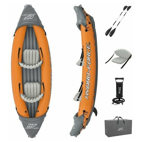 фото Байдарка lite-rapid x2 kayak, 2 местная, вёсла 218 см, до 160 кг, 321 х 88 х 48 см, 65077 bestway нет бренда