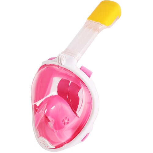 фото Маска для плавания с трубкой полнолицевая s/m с креплением для экшн-камеры, маска для подводного плавания, маска для снорклинга детская, розовая free-breath
