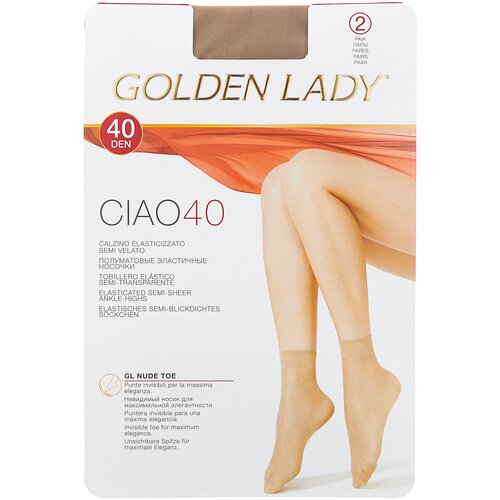 фото Капроновые носки golden lady ciao 40 den, 2 пары, размер 0 (one size), melon