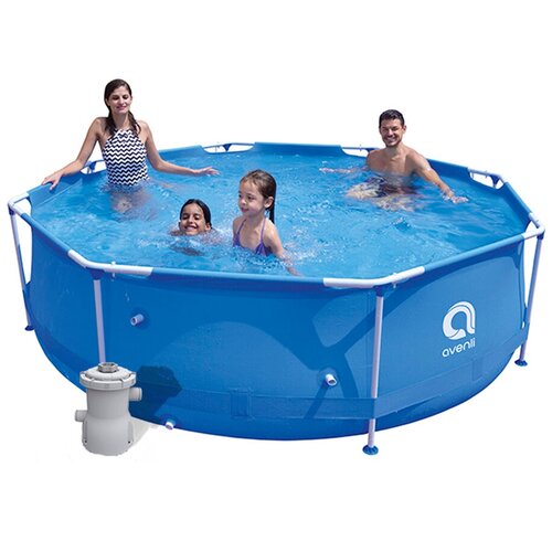 фото Каркасный бассейн jilong round, 300х76 см, семейный цвет голубой +фильтр-насос (300gal)