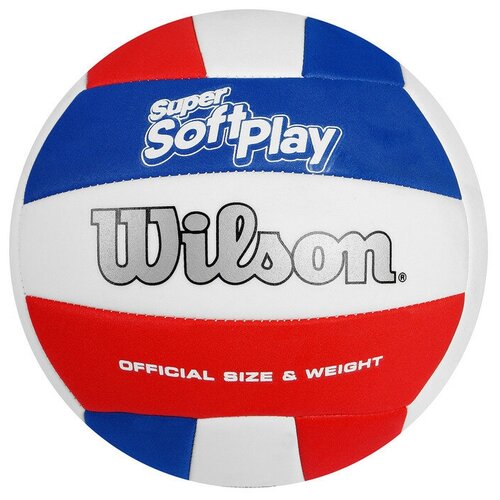 фото Волейбольный мяч wilson super soft play белый/красный/синий