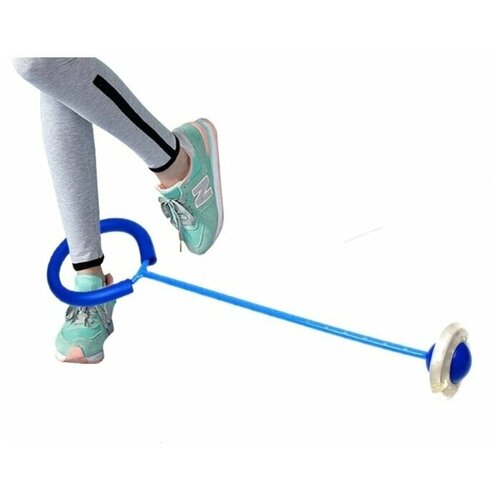 фото Нейроскакалка — скакалка на одну ногу со светящимся роликом синяя веркру