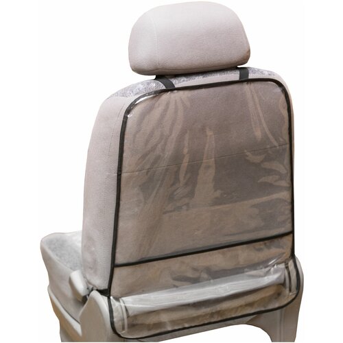 фото Защита спинки сиденья-органайзер skyway пвх с карманом 60*50см прозрачная пленка 200 мкм