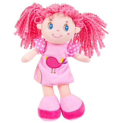 фото Кукла abtoys мягкое сердце, с розовыми волосами в розовом платье, мягконабивная, 20 см