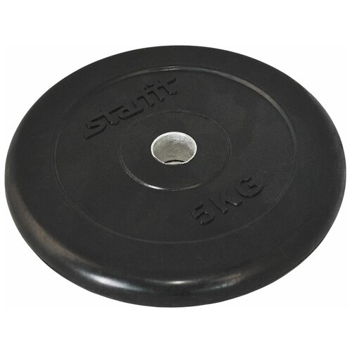 фото Диск starfit bb-202 5 кг, d=26 мм, стальная втулка, черный, обрезиненный