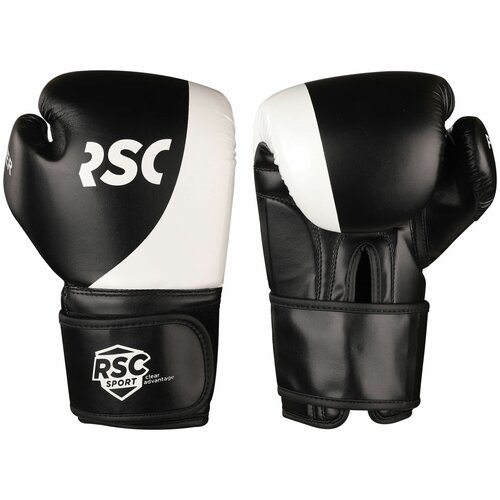 фото Перчатки боксерские rsc power pu flex, sb-01-135, черный, белый, 12 oz rsc sport