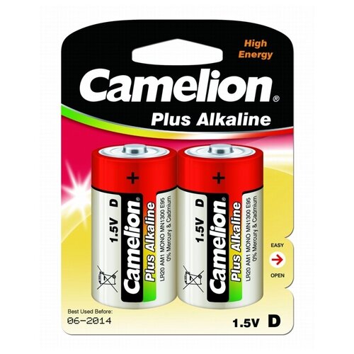 Фото - Батарейка Camelion (D, Alkaline, 2 шт) (LR20-BP2) батарейка d щелочная camelion mn1300 2 1 5v 2 шт