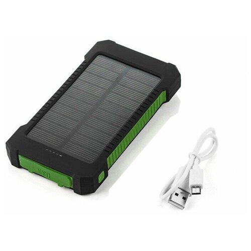 фото Power bank с солнечной батареей (внешний аккумулятор) зеленый nobrand