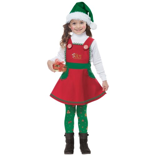 фото Костюм california costumes рождественский эльф 00175, красный/зеленый, размер l (4-6 лет)