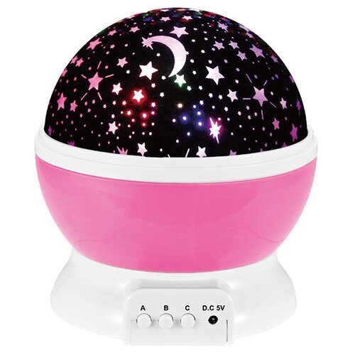 фото Ночник-проектор звездного неба мечта (розовый шар) с usb-кабелем