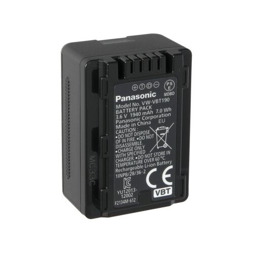 фото Аккумулятор panasonic vw-vbt190e-k, для hc-v770ee/hc-w570ee/hc-w580ee/hc-vx870ee/hc-vx980ee