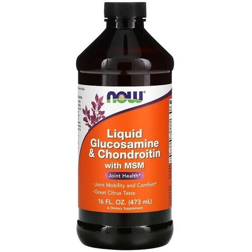 фото Now liquid glucosamine & chondroitin with msm 473 мл (глюкозамин хондроитин и мсм)