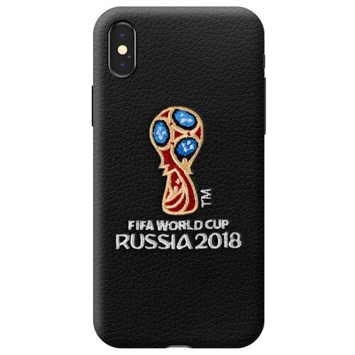 фото Чехол deppa чм по футболу fifa™ логотип, вышивка, для apple iphone x black