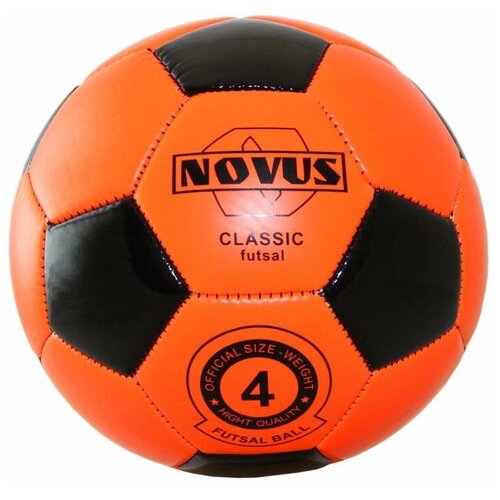 фото Мяч футбольный novus crystal futsal, pvc foam, размер 4, оранжевый/чёрный