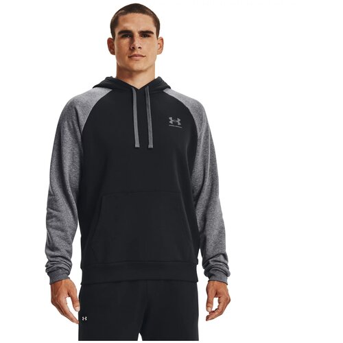 фото Толстовка under armour rival fleece colorblock hoodie черный md 1366357-001