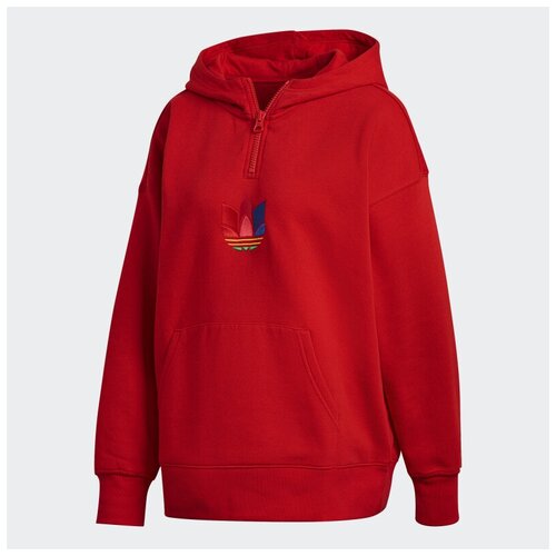 фото Худи adidas halfzip hoodie женская, цвет красный, размер 34