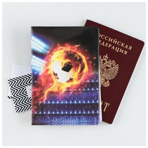 фото Обложка для паспорта "футбольный мяч", пвх, полноцветная печать