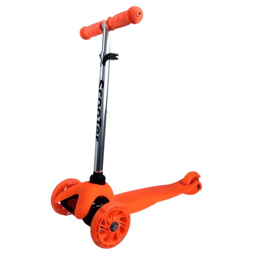 фото Самокат детский трехколесный оранжевый scooter 0073-pu-1, светящиеся колеса
