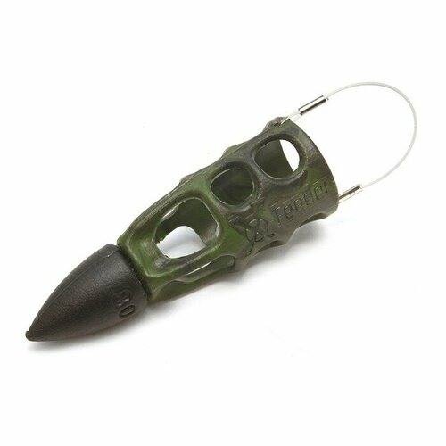 фото Груз-кормушка пластиковая x-feeder pl camo bullet meteor m, цвет камо, 90 г, 30 мл mikimarket