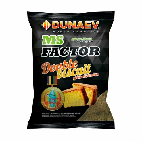 фото Прикормка dunaev ms factor 1кг бисквитный взрыв (double biscuit)