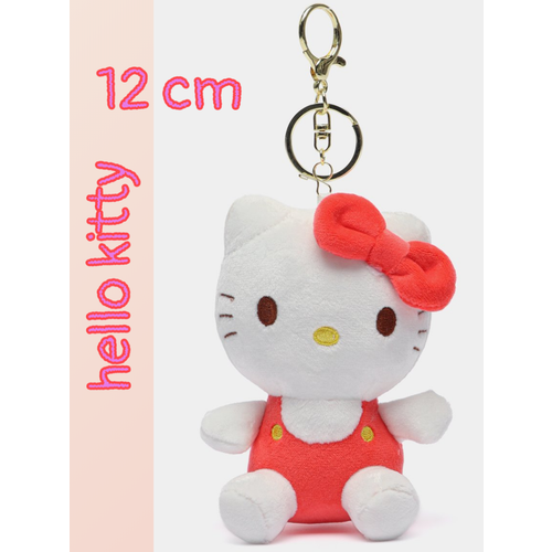 фото Мягкая игрушка-брелок на школьный портфель hello kitty (хелло китти) 12 см в красном китай