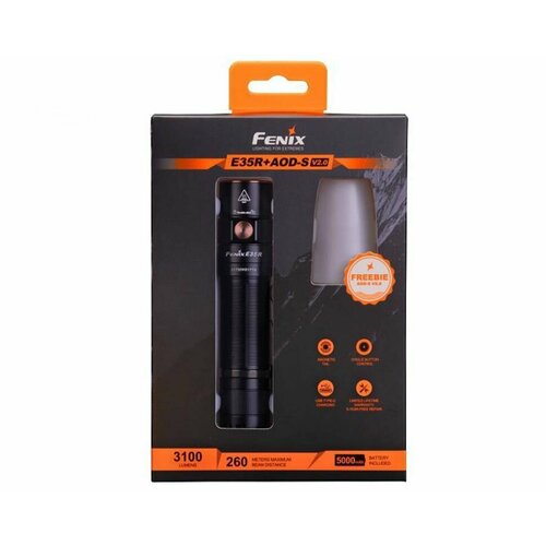 фото Фонарь fenix e35r + aod-s v2.0 kit, 21700, 260 метров, 3100 люмен (комплект)